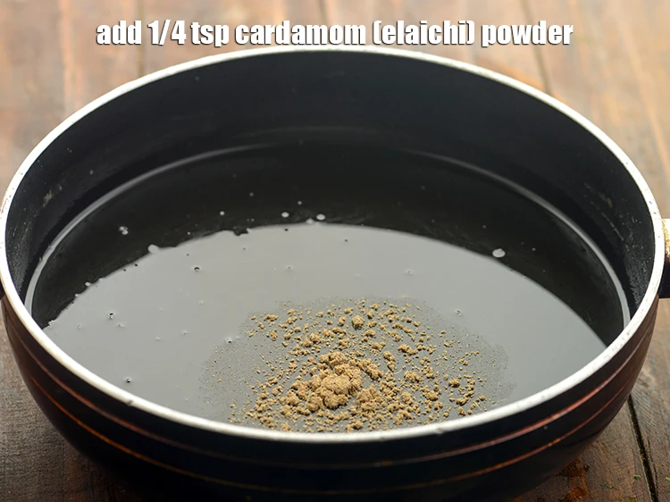 Step 19 – <p><span style="background-color:rgb(255,255,255);color:rgb(0,0,0);">Add the 1/4 tsp </span><a href="https://www.tarladalal.com/glossary-cardamom-powder-elaichi-powder-265i"><u>cardamom (elaichi) powder</u></a><span style="background-color:rgb(255,255,255);color:rgb(0,0,0);"> for a delicate aroma.</span></p>