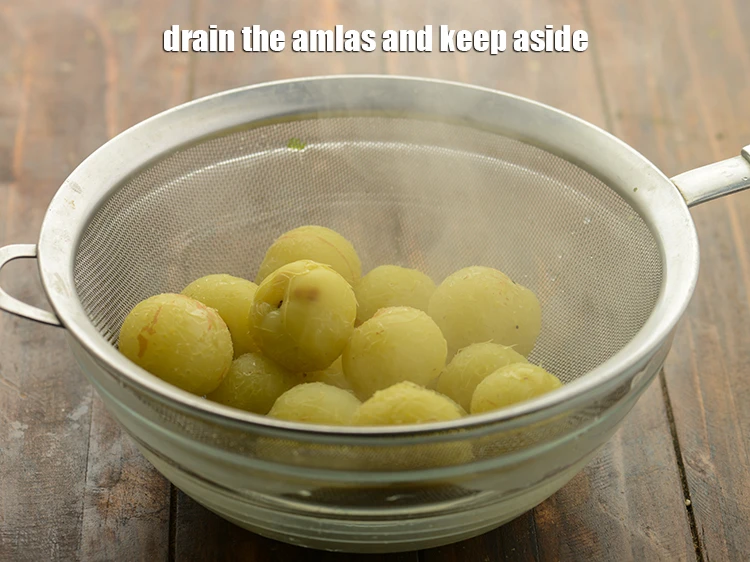 Step 9 – <p>drain the amlas and keep aside.</p>