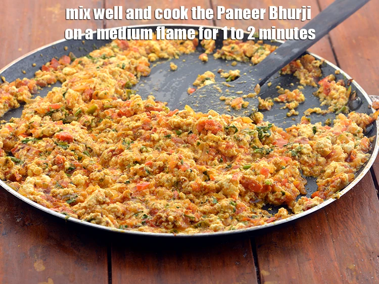 Step 18 – <p>Mix well and cook the&nbsp;<strong>Paneer Bhurji</strong>&nbsp;on a medium flame for 1 to 2 minutes, while …