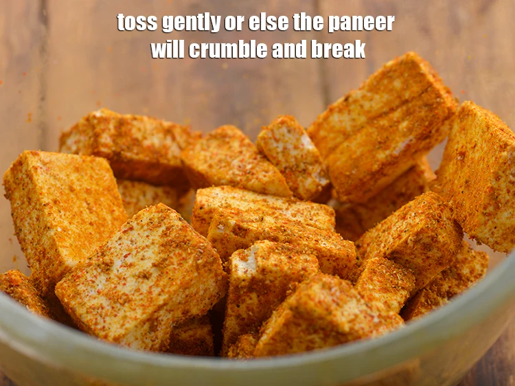 Step 24 – <p><strong>Toss gently</strong> or else the paneer will crumble and break. Alternatively, you can even slit …