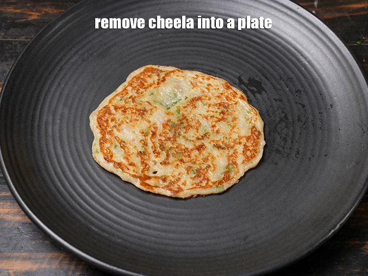 Step 22 – <p>Remove <strong>Chilla</strong> into a plate.</p>