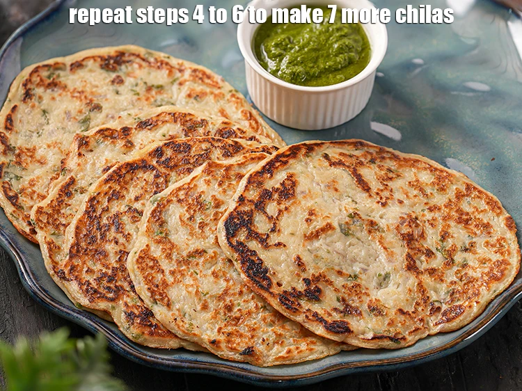 Step 23 – <p><span style="background-color:transparent;">Repeat steps 4 to 6 to make 7 more <strong>chilas</strong>.</span></p>