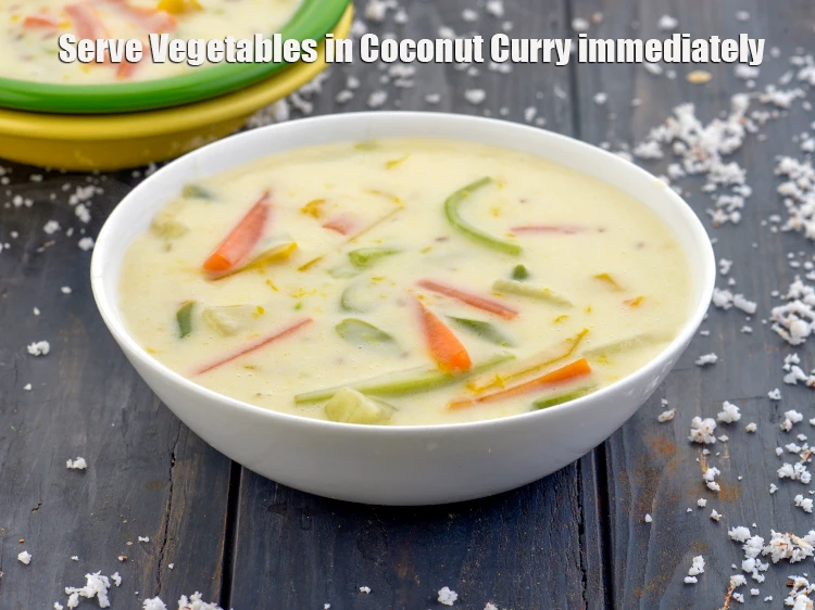 Step 8 – <p>Serve <strong>Vegetables in Coconut Curry</strong> immediately.</p>