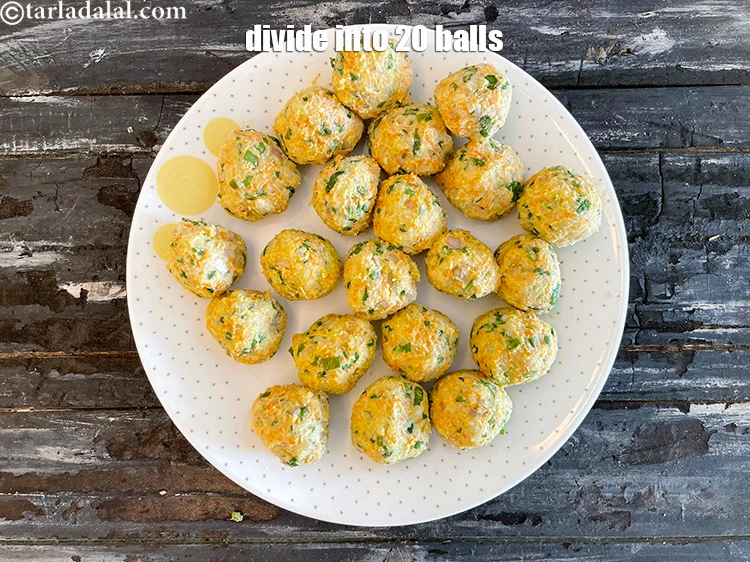 Step 13 – <html><head><meta charset="UTF-8"></head><body><p>Divide the mixture into 20 equal portions.</p></body></html>