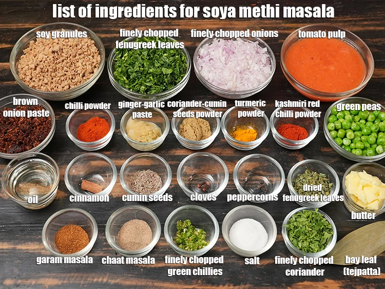 Step 2 – <p><strong>what is soya methi masala made of ?</strong> <i><u>See below image of list of ingredients …