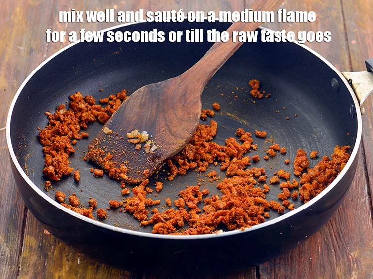 Step 33 – <p>Mix well and <strong>sauté </strong>on a medium flame for a few seconds or till the …