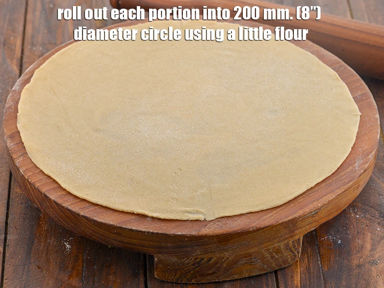 Step 12 – <p>Sprinkle a little flour on your rolling board and roll out each portion of the …