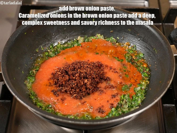 Step 31 – <p>Add ½ cup <a href="https://www.tarladalal.com/glossary-brown-onion-paste-2683i">brown onion paste</a>. Caramelized onions in the brown onion paste add …