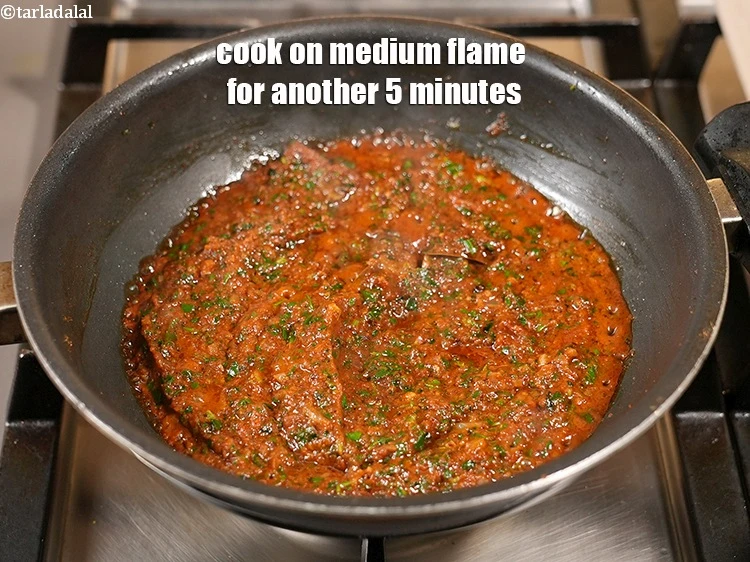 Step 32 – <p>Cook on medium flame for another 5 minutes, while stirring occasionally.</p>