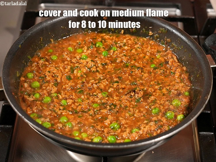 Step 38 – <p>Cover and cook on medium flame for 8 to 10 minutes, while stirring occasionally.</p>
