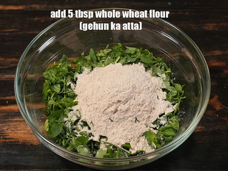 Step 11 – <p>Add <span style="background-color:rgb(255,255,255);color:rgb(0,0,0);">5 tbsp </span><a href="https://www.tarladalal.com/glossary-whole-wheat-flour-gehun-ka-atta-gehun-ka-aata-429i"><u>whole wheat flour (gehun ka atta)</u></a><u>. </u><span style="background-color:rgb(255,255,255);color:rgb(0,0,0);">Whole wheat flour …