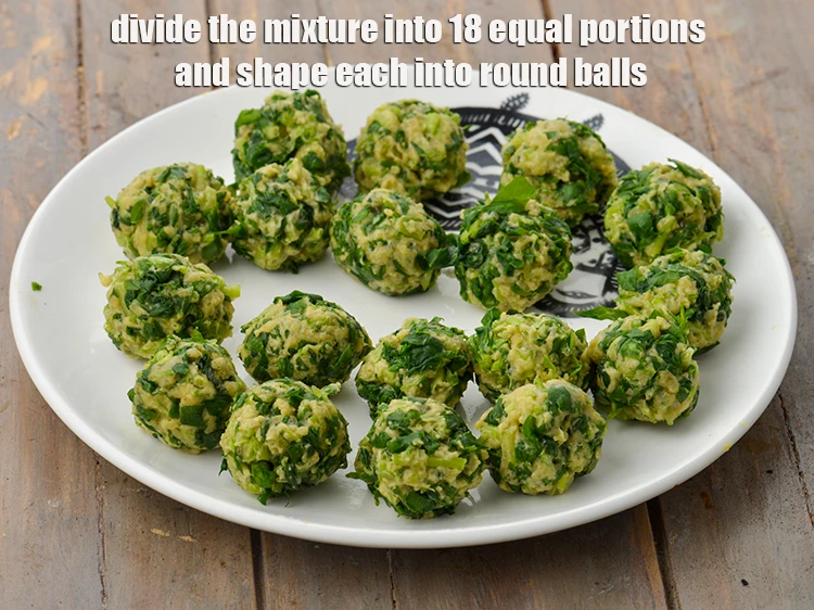 Step 18 – <p><span style="background-color:rgb(255,255,255);color:rgb(0,0,0);">Divide the <strong>mixture</strong> into 18 equal portions and shape each into <strong>round balls</strong>.</span></p>