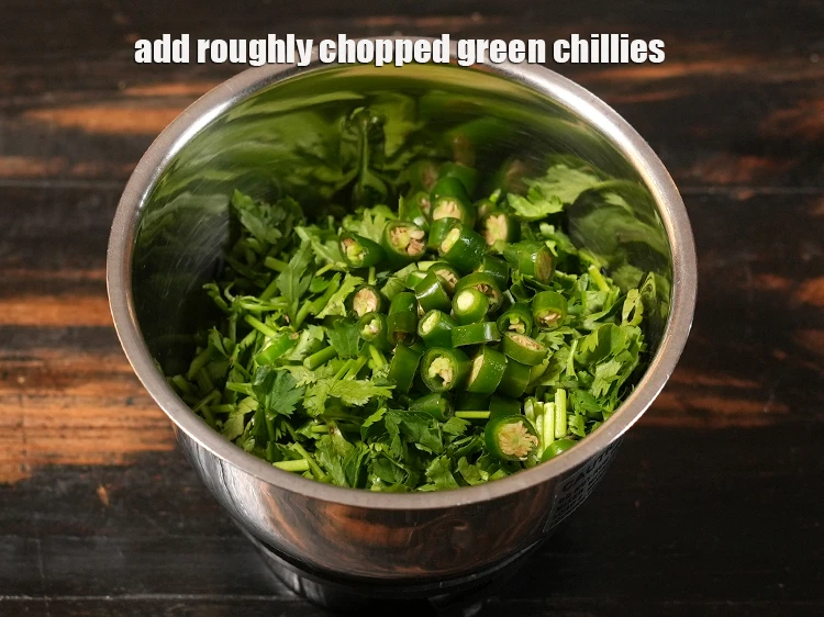 Step 2 – <p><span style="background-color:rgb(255,255,255);color:rgb(0,0,0);">Add 1/2 tbsp roughly </span><a href="https://www.tarladalal.com/glossary-green-chillies-hari-mirch-331i#ing_2388"><u>chopped green chillies</u></a><span style="background-color:rgb(255,255,255);color:rgb(0,0,0);">. Green chilies provide the desired …