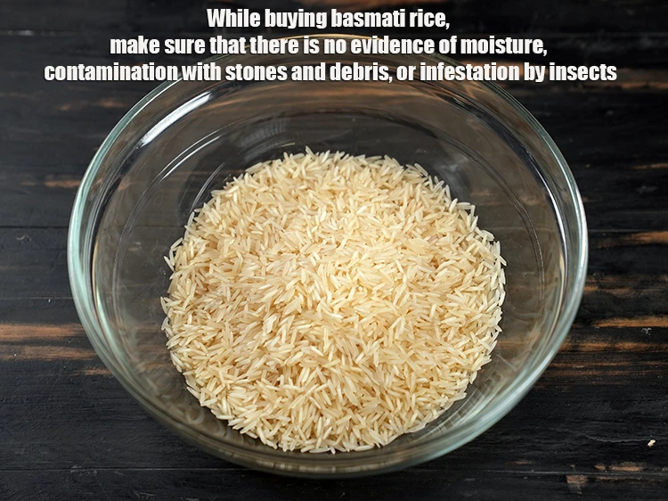 Step 12 – <p><span style="background-color:rgb(255,255,255);color:rgb(0,0,0);">While buying basmati rice, make sure that there is no evidence of moisture, contamination …