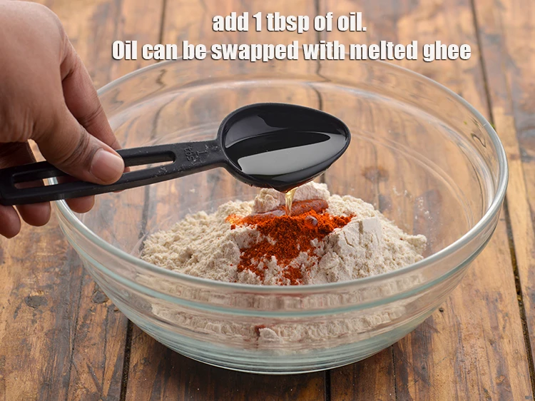 Step 6 – <p>Add <span style="background-color:rgb(255,255,255);color:rgb(0,0,0);">1 tbsp </span><a href="https://www.tarladalal.com/glossary-oil-671i"><u>oil</u></a>. Oil can be swapped with melted ghee. This fat …