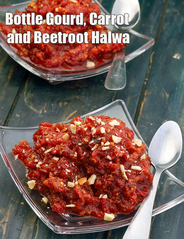 Step 5 – <p><strong>Bottle Gourd, Carrot and Beetroot Halwa, Microwave Recipe</strong>.</p>