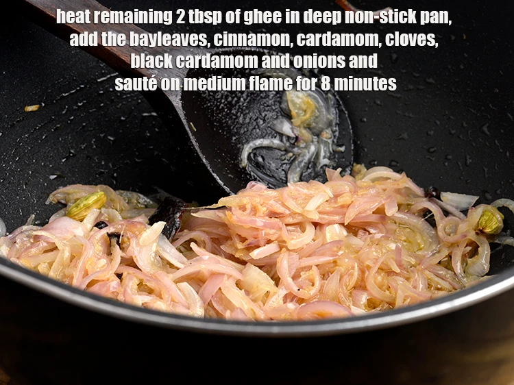 Step 17 – <p><span style="background-color:rgb(255,255,255);color:rgb(0,0,0);">Heat the remaining 2 tbsp of </span><a href="https://www.tarladalal.com/glossary-ghee-245i"><u>ghee</u></a><span style="background-color:rgb(255,255,255);color:rgb(0,0,0);"> in deep non-stick pan, add …