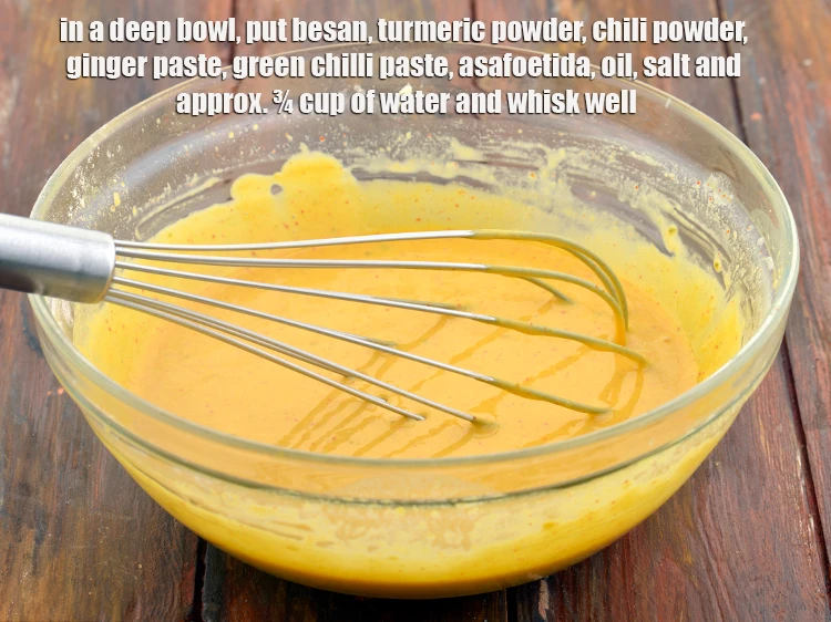 Step 1 – <p>To make the <strong>Maharashtrian Kothimbir Vadi Recipe, Deep- Fried</strong>, in a deep bowl, put <span …