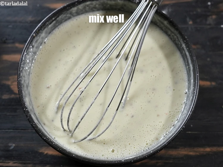Step 9 – <p><span style="background-color:rgb(255,255,255);color:rgb(0,0,0);">Mix well using a whisk.</span></p>