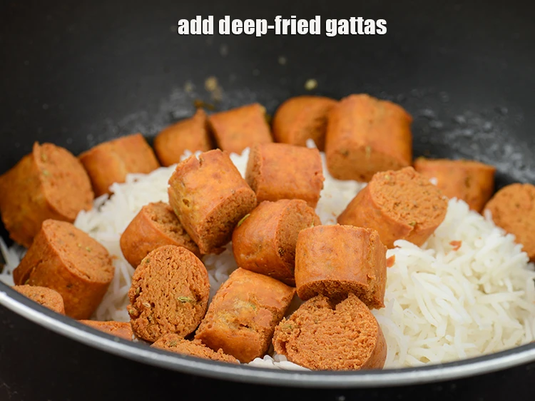 Step 42 – <p>Add <span style="background-color:rgb(255,255,255);color:rgb(0,0,0);">deep-fried <strong>gattas</strong>.</span></p>