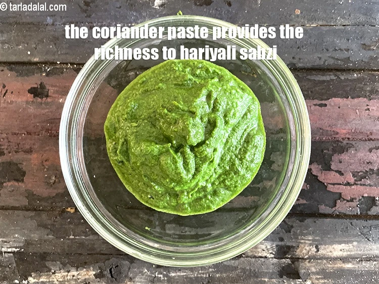 Step 29 – <p>The coriander paste provides the richness to hariyali mutter.</p>