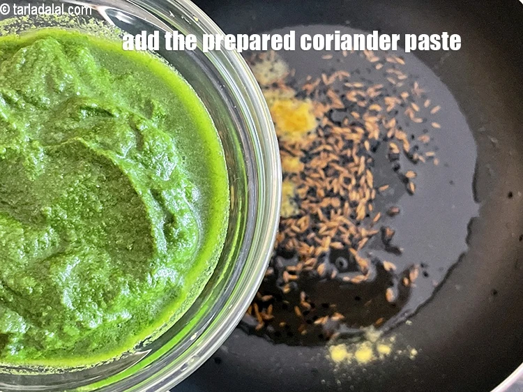 Step 17 – <p>Add&nbsp;the prepared coriander paste.</p>