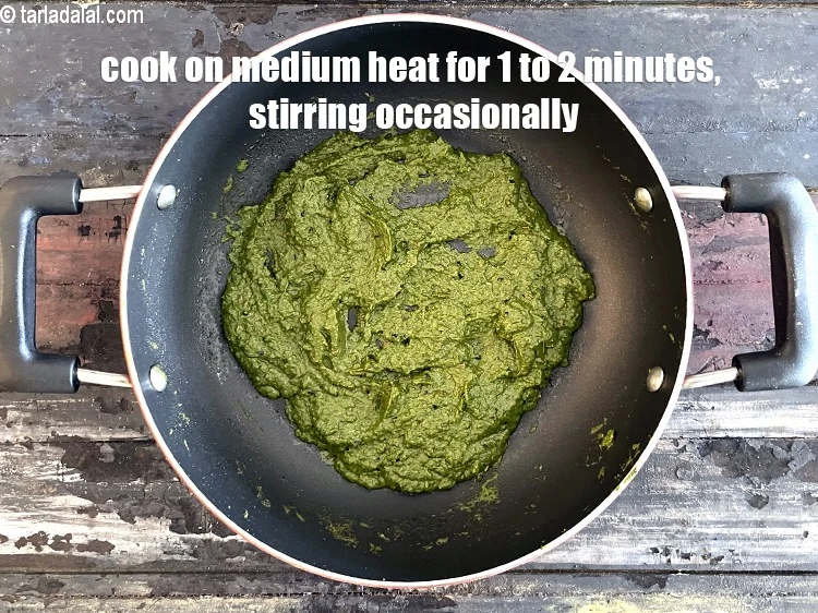 Step 19 – <p>Cook on a medium flame for 1 to 2 minutes, while stirring continuously.</p>