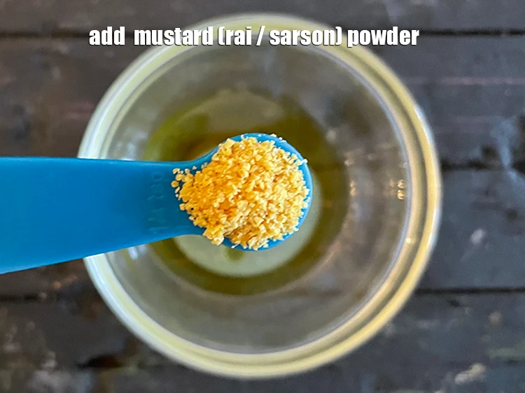Step 3 – <p>Add <span style="background-color:rgb(255,255,255);color:rgb(0,0,0);">1/2 tsp </span><a href="https://www.tarladalal.com/glossary-mustard-powder-rai-powder-sarson-powder-powdered-sarson-526i"><u>mustard (rai / sarson) powder </u></a><span style="background-color:rgb(255,255,255);color:rgb(0,0,0);">, readily available in …