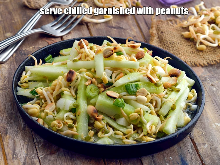 Step 10 – <p><span style="background-color:rgb(255,255,255);color:rgb(0,0,0);">Serve chilled garnished with 3 tbsp </span><a href="https://www.tarladalal.com/glossary-raw-peanuts-kachi-mungfali-kachi-moongfali-847i#ing_3232"><u>roasted peanuts</u></a><u>.</u></p>