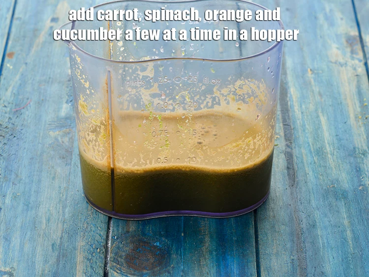Step 1 – <p>To make the <strong>Carrot, Spinach, Orange and Cucumber Drink, Ibs,</strong> <span style="background-color:rgb(255,255,255);color:rgb(0,0,0);">Add the 1 1/4 …