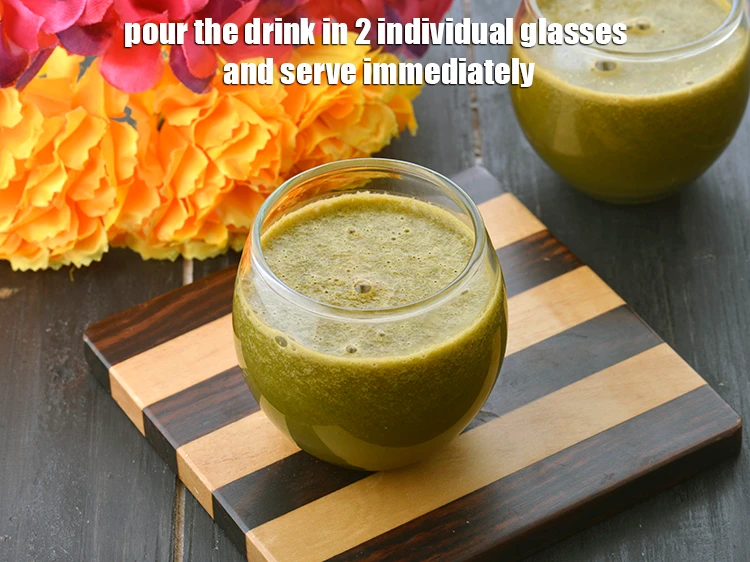 Step 2 – <p><span style="background-color:rgb(255,255,255);color:rgb(0,0,0);">Pour the <strong>drink</strong> in 2 individual glasses and serve immediately.</span></p>