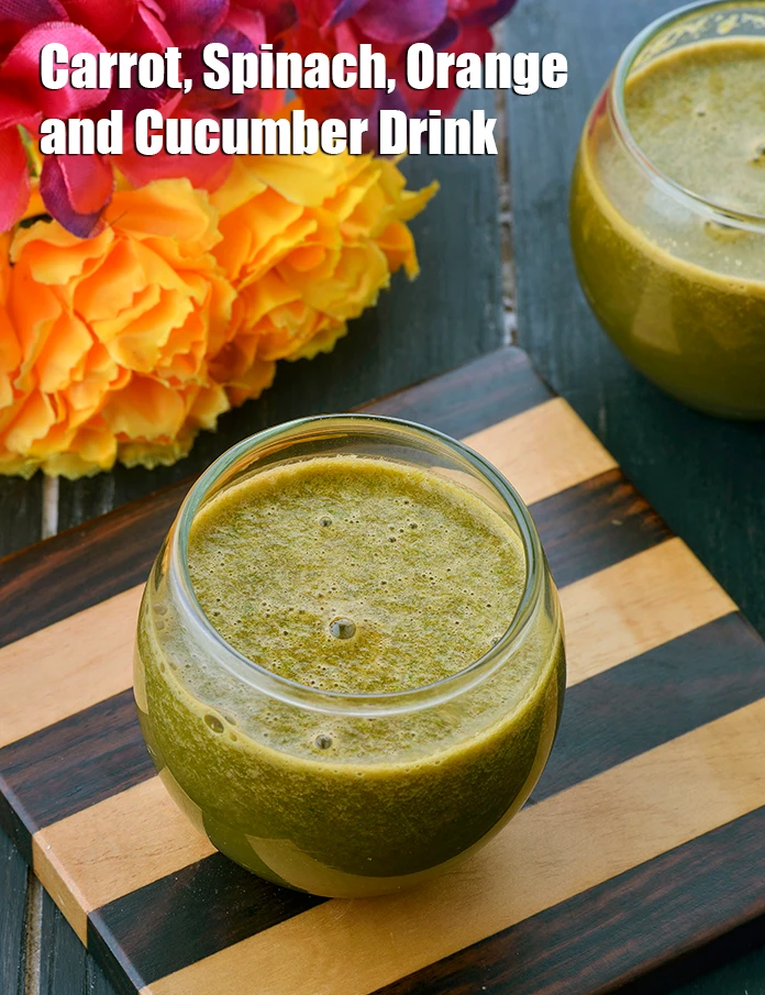 Step 3 – <p><strong>Carrot, Spinach, Orange and Cucumber Drink, Ibs</strong>.</p>