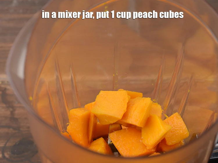 Step 1 – <p><span style="background-color:rgb(255,255,255);color:rgb(0,0,0);">To make the <strong>Peach and Mango Milkshake</strong>, in a mixer jar, put 1 cup …