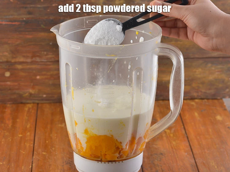 Step 4 – <p>Add <span style="background-color:rgb(255,255,255);color:rgb(0,0,0);">2 tbsp </span><a href="https://www.tarladalal.com/glossary-powdered-sugar-280i"><u>powdered sugar</u></a><u>.</u></p>