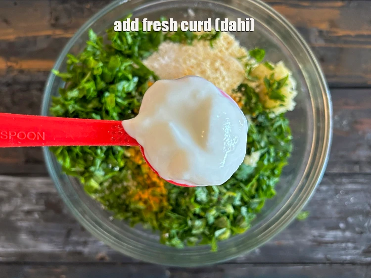 Step 13 – <html><head></head><body><p>Add&nbsp;4 tbsp&nbsp;fresh&nbsp;<a href="glossary-low-fat-curds-low-cal-dahi-low-calorie-curd-low-fat-yogurt-1107i">low-fat curds (dahi)</a>.</p></body></html>