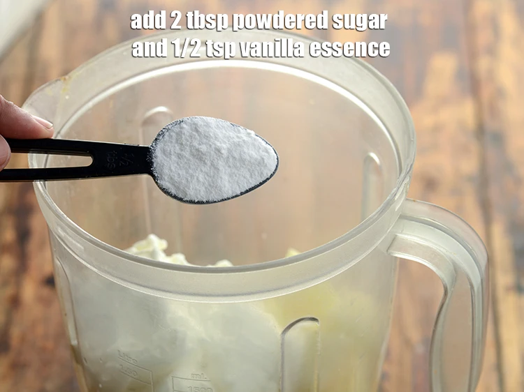 Step 8 – <p>Add <span style="background-color:rgb(255,255,255);color:rgb(0,0,0);">2 tbsp </span><a href="https://www.tarladalal.com/glossary-powdered-sugar-280i"><u>powdered sugar</u></a><strong> </strong>and<strong> </strong><span style="background-color:rgb(255,255,255);color:rgb(0,0,0);">1/2 tsp </span><a href="https://www.tarladalal.com/glossary-vanilla-essence-406i"><u>vanilla essence</u></a>.</p>