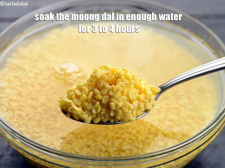 Step 1 – <p>To make the <strong>dapkas, </strong><span style="background-color:rgb(255,255,255);color:rgb(0,0,0);">Soak the </span>1 cup <a href="https://www.tarladalal.com/glossary-yellow-moong-dal-split-yellow-gram-peeli-moong-dal-488i"><u>yellow moong dal (split yellow …