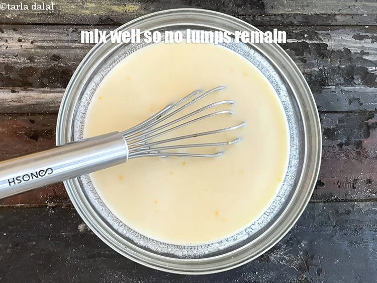 Step 15 – <p><span style="background-color:rgb(255,255,255);color:rgb(0,0,0);">Whisk well till no lumps remain.</span></p>