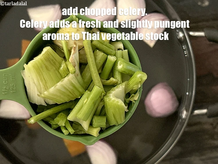 Step 6 – <html><head></head><body><p>Add 1/2 cup&nbsp;<a href="glossary-chopped-celery-799i">chopped celery (ajmoda)</a>.&nbsp;Celery adds a fresh and slightly pungent aroma to Thai …
