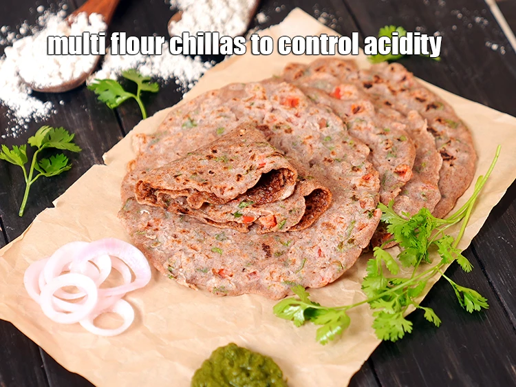 Step 22 – <html><head><meta charset="UTF-8"> </head><body><p>Prefer these <strong>multi flour&nbsp;chillas to control acidity</strong>&nbsp;made with alkaline jowar flour over the …