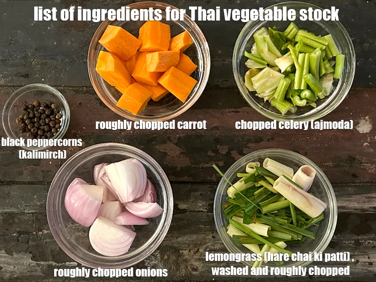 Step 2 – <p>What is Thai vegetable stock made of ? See below image of list of ingredients …
