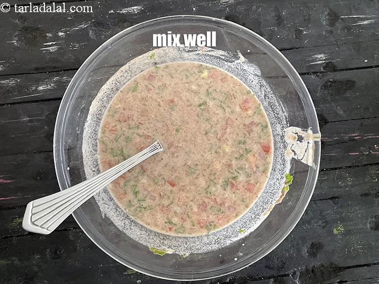 Step 12 – <p>Mix well to make a thin batter.</p>