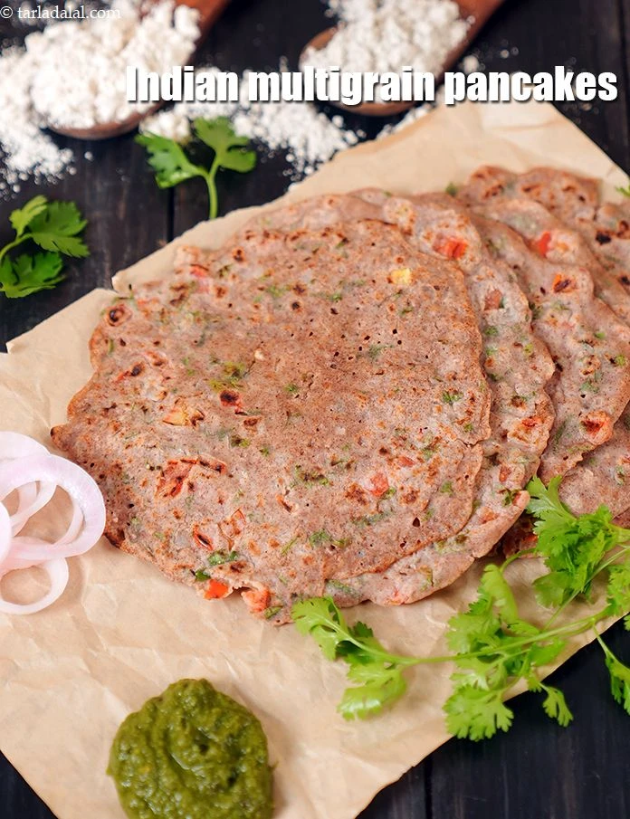 Step 21 – <p>Serve<strong> nutritious chilla</strong> with <a href="https://www.tarladalal.com/green-chutney-how-to-make-green-chutney-recipe-22266r">green chutney</a></p>