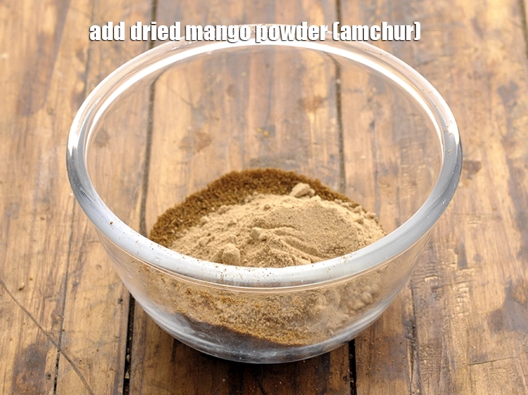 Step 9 – <p>Add 1/4 cup <a href="https://www.tarladalal.com/glossary-dried-mango-powder-amchur-powder-148i"><u>dried mango powder (amchur)</u></a>for a nice tang.</p>