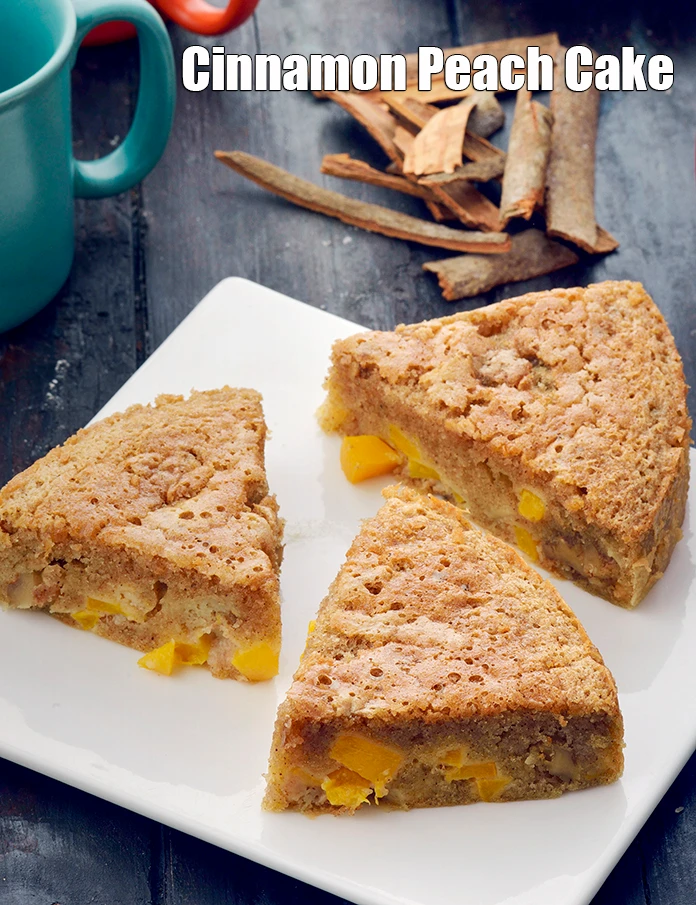 Step 15 – <p>Serve <strong>Cinnamon Peach Cake</strong> immediately.</p>
