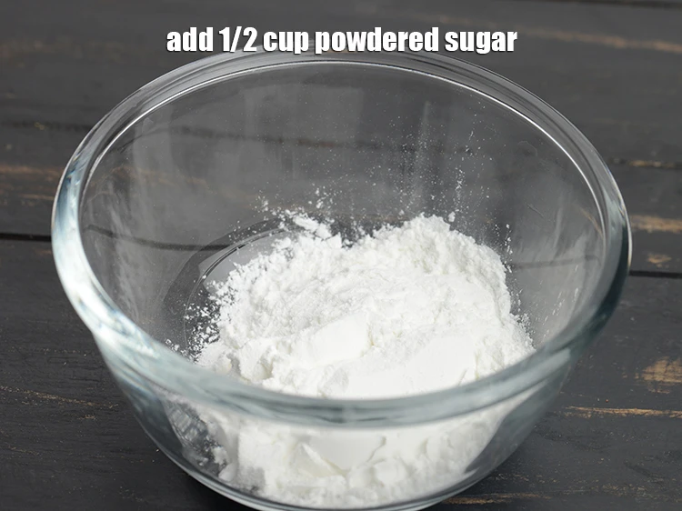 Step 2 – <p style="margin-left:0px;">Add 1/2 cup <a href="https://www.tarladalal.com/glossary-powdered-sugar-280i"><u>powdered sugar</u></a>.</p>