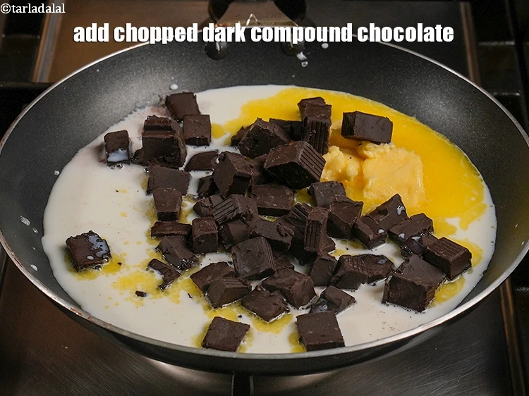 Step 4 – <p><span style="background-color:rgb(255,255,255);color:rgb(0,0,0);">Add 1 cup chopped dark compound </span><a href="https://www.tarladalal.com/glossary-chocolate-323i"><u>chocolate</u></a><span style="background-color:rgb(255,255,255);color:rgb(0,0,0);">.</span></p>