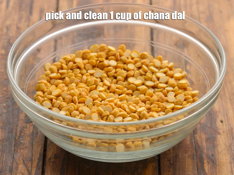 Step 2 – <p>To prepare the mixture for <strong>chana dal vada</strong>, pick and clean 1 cup <a href="https://www.tarladalal.com/glossary-chana-dal-split-Bengal-gram-285i"><u>chana …