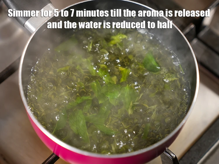 Step 7 – <p><span style="background-color:rgb(255,255,255);color:rgb(0,0,0);">Simmer for 5 to 7 minutes till the aroma is released and the water …