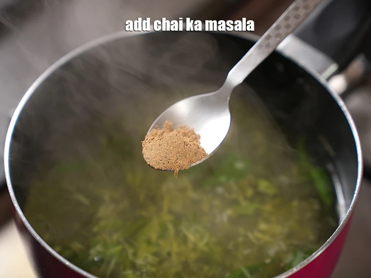 Step 9 – <p>Add 1/2 tsp <a href="https://www.tarladalal.com/glossary-chai-ka-masala-tea-masala-powder-1149i"><u>chai ka masala</u></a><u>.</u></p>